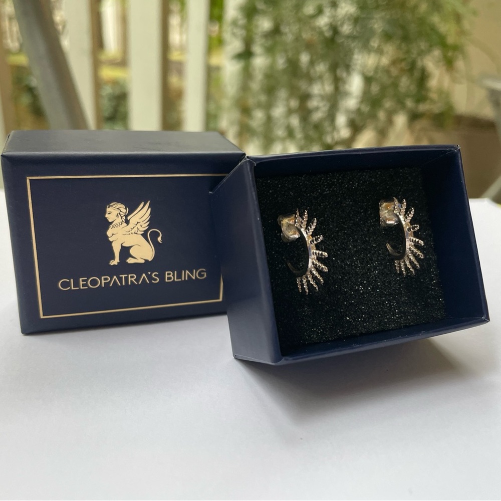 Cleopatra’s Bling Sterling Silver Shams Hoop Earrings — sold out on website!